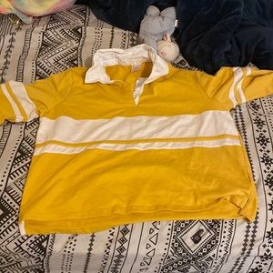 Yellow long sleeve with white collar